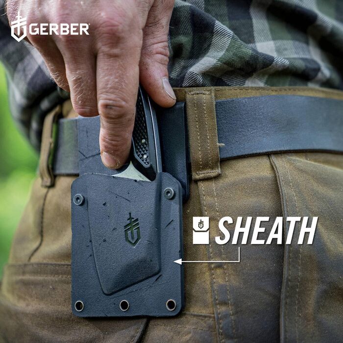 Gerber Outdoor Knife with Sheath, Blade Length: 7.5 cm, Tri-Tip, 30-001665