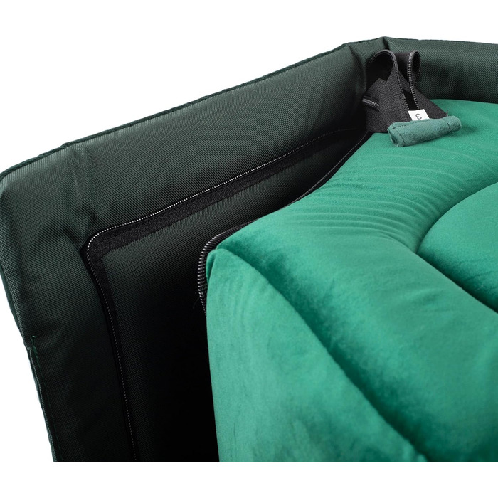 Зручна лежанка-будка для собак та котів, розмір L, зелений велюр | 34 x 44 x 38 см