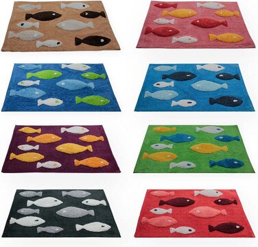 House & Decor Bathroom Rug Rectangular Fish Shower Mat Bath Mat Bathroom Rug Bath Mat Bathroom Rug #1552 purple violet 50x80 cm 50x80 cm Purple Violet