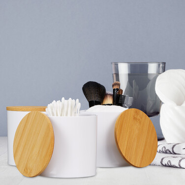 Relaxdays Cotton Swab Storage Set of 3