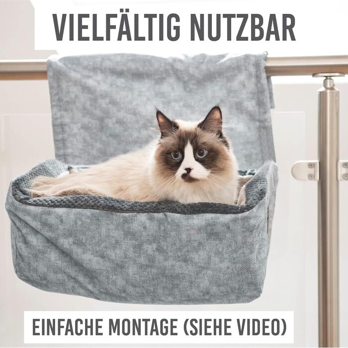 Heated Cat Bed | Suitable for Large Cats | Cat Bed Heater Hanging Cave Cat Cat Heater Hammock Radiator Bed Cats Heated Cat Bed Cat XXL (Light Gray)