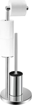 Тримач туалетного паперу з щіткою для унітазу з нержавіючої сталі 304 - сріблястий, 2-в-1