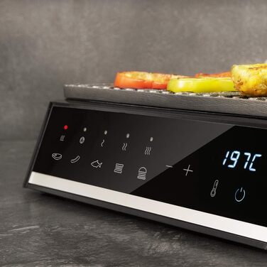 Cecotec Rock'nGrill Smart Electric Grill, 2000W Power, Time and Temperature Setting System, 180º Opening, Removable, Dishwasher-Safe Plates, 2000 W | Smart Grease Collection Tray