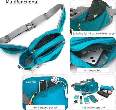 Спортивна поясна сумка-бананка для собак: тренування, велоспорт, біг, піші прогулянки. Великий об'єм, колір: блакитний. Для жінок та чоловіків