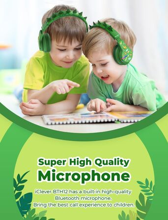 iClever Бездротові навушники для дітей з LED-підсвічуванням, Over-Ear, Bluetooth 5.2, мікрофон, BTH12 (Хвилинка)