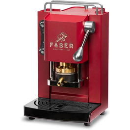 Кавова машина FABER Pro Mini Deluxe для ESE-подушок 44 мм, хром, латунний прес, червоний