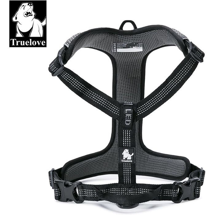 TRUE LOVE Dog Harness Outdoor Adventure II, reflective vest with 2 leash attachments, matching leash and collar available, TLH6071