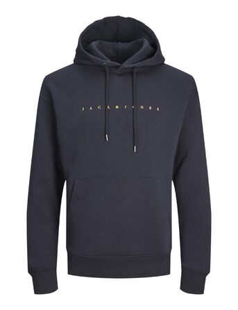 Чоловіча толстовка-худі Jack & Jones Jjestar Jj Sweat Hood Noos Pls, темно-синя, великий розмір 5XL
