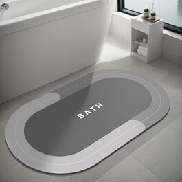 Килимок для ванної кімнати, гумовий, швидковисихаючий, неслизький, 40 x 60 см (Світло-сірий)