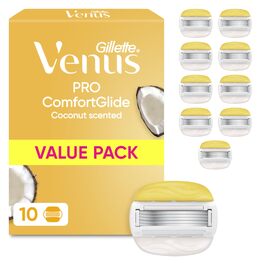 Жіноча бритва Gillette Venus Pro Comfortglide з ароматом кокоса, срібляста (10 змінних касет)