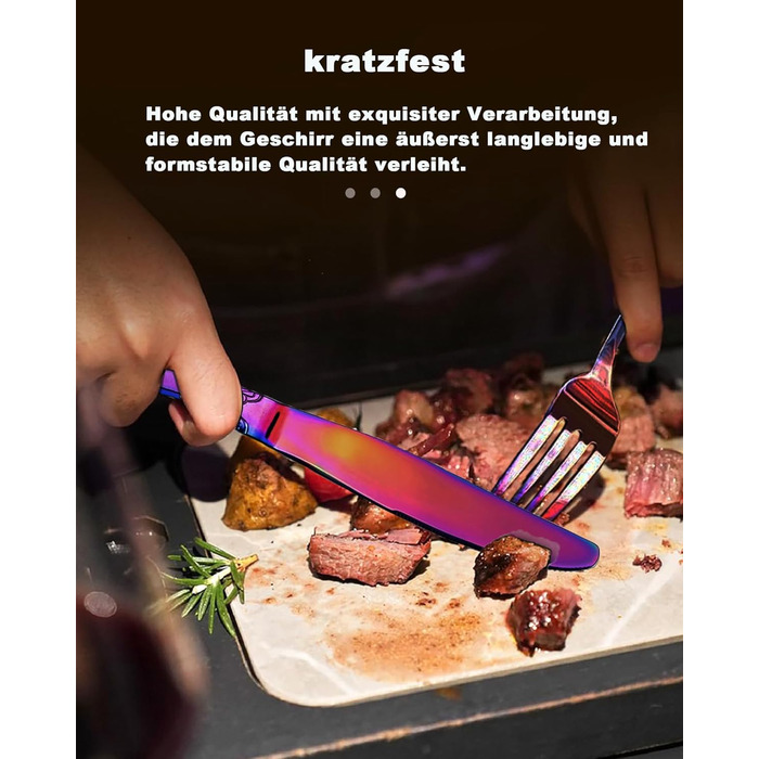 Набір столових приборів Retro на 6 осіб з нержавіючої сталі, 24 предмети, антикварний бароковий дизайн (Райдуга)