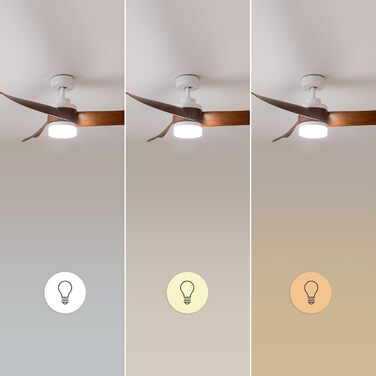 Стельовий вентилятор Cecotec EnergySilence Aero 5280 LightWood з LED підсвіткою 18W, діаметр 132 см, DC мотор, пульт, таймер, режим зима/літо