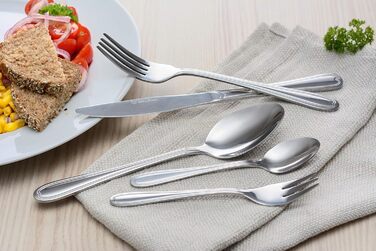 GRÄWE Cutlery Set for 12 People, Stainless Steel, 100-Piece Dinnerware Set, Nickel-Free, Rust-Proof, Hand-Polished, Dishwasher-Safe - Salzburg Series