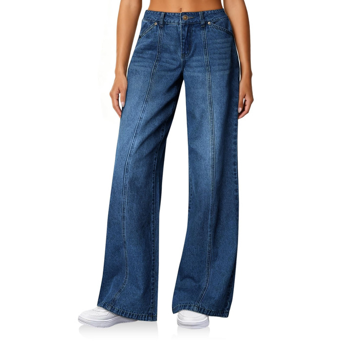 Джинси жіночі Cicy Bell Baggy висока талія широкі штанини блакитні розмір 40