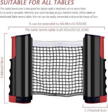 Набір для настільного тенісу: сітка, 2 ракетки, 6 м'ячів, коробка для м'ячів, сумка для зберігання. Професійний спортивний набір для гри в приміщенні та на вулиці