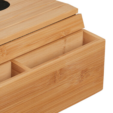 Relaxdays Bamboo Side Table with Coasters