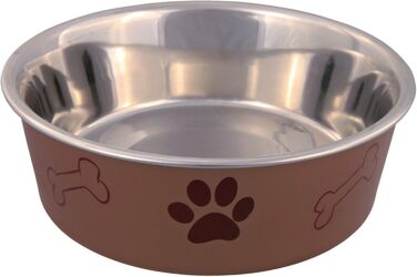 Миска для тварин TRIXIE з нержавіючої сталі з пластиковим покриттям, 2.2 л, діаметр 23 см, висота 8 см, різноманітні кольори, 1 шт.