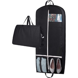 Чохол для одягу дорогий, 137 см, MISSLO - дорожній, з великими кишенями, чорний