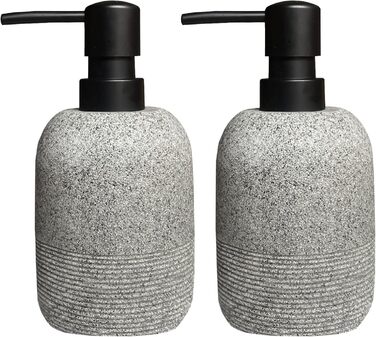 Набір дозаторів для мила та лосьйону, сірий колір. Підходить для ванної кімнати та кухні. Елегантний дизайн.