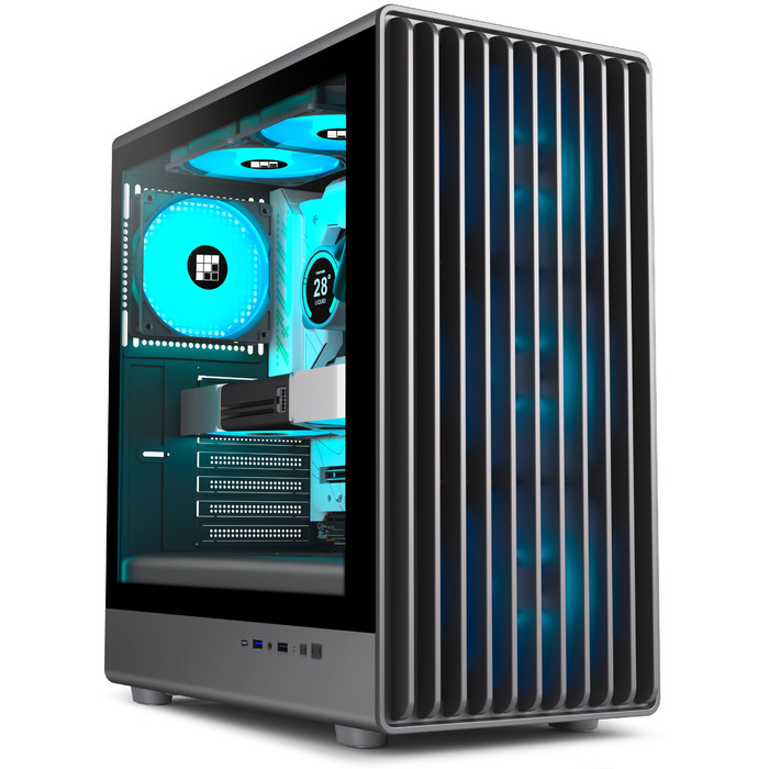 Корпус для ПК FOIFKIN K6: ігровий Mid-Tower з 6 PWM ARGB вентиляторами (3x140mm + 3x120mm) та Type-C (Чорний)