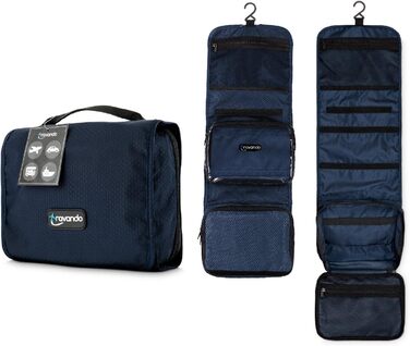 Чоловіча дорожня косметичка TRAVANDO з петлею, прозора, велика, для подорожей, вміщує рідини, морського кольору