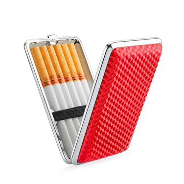 Чохол для сигарет з PU шкіри на 14 сигарет: чорний, срібний, червоний, синій - для чоловіків та жінок