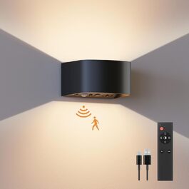 LED-стінна лампа FULEN з датчиком руху, пультом керування, 3 кольори, регульована яскравість, 2 шт.