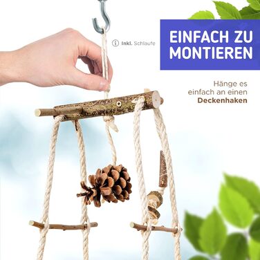 Vogelgaleria® Stunning hanging bird playground with many perches! Great bird toy for budgies, cockatiels & Co.