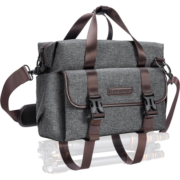 Сумка для камери K&F Concept, фотосумка для DSLR/SLR, сумка для фотографа з відділеннями для об'єктивів та аксесуарів, сіра