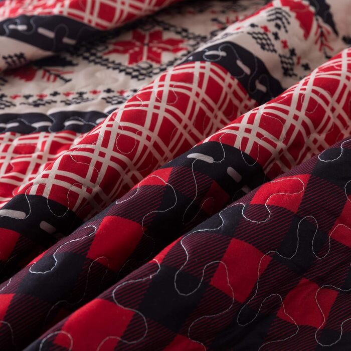 Комплект постільної білизни Soul & Lane: ковдра з 2 наволочками, дитячий, з дикими тваринами, природа, рустикальний стиль, Queen