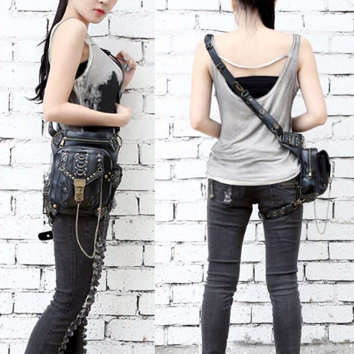 Чоловіча/Жіноча тактична поясна сумка на стегнах, військовий стиль, чорна