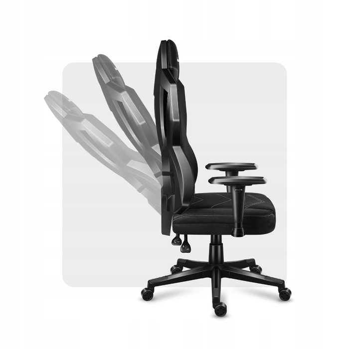 Ігрове крісло Huzaro Combat 6.2 RGB, тканина, чорне