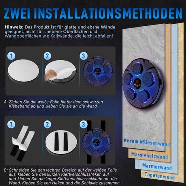 Music Boxing Machine with Bluetooth - Adjustable Speed Punching Bag for Adults & Kids - Punching Bag Trainer with Counter & Music