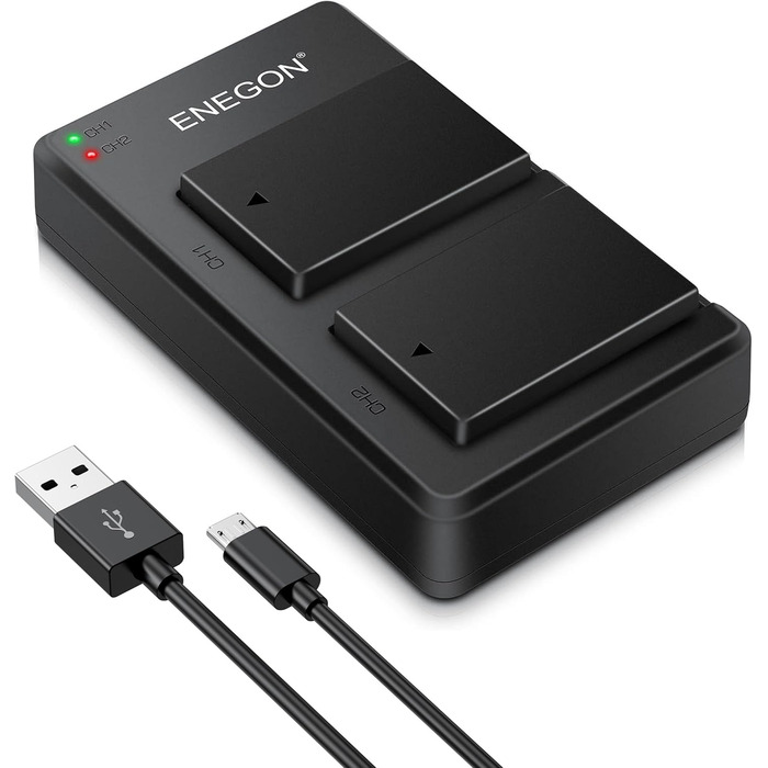 Акумулятор для камери Canon LP-E17 ENEGON з зарядним пристроєм Dual Micro USB (2 шт.)