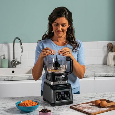 Ninja 3-in-1 Food Processor & Blender with 5 Programs: Mixing, Max Mixing, Chopping, Stirring, Pureeing, 1.8L Bowl, 2.1L Jug, 700ml Cup, 1200W, Dishwasher Safe, Auto-iQ, Black BN800EU