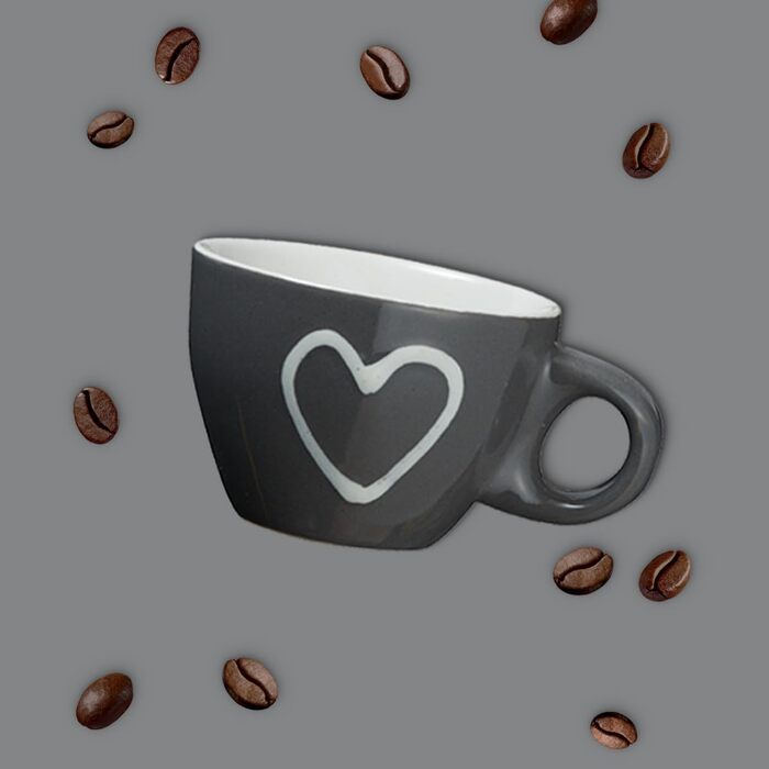 Еспресо-чашки з підставкою класичного стилю, 8 шт. - білі, сірі, коричневі, червоні. Керамічні чашки 50 мл, для італійського еспресо, придатні для миття в посудомийній машині. Чудовий подарунок.