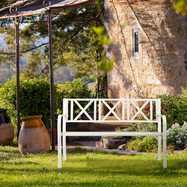 Relaxdays Metal Garden Bench
