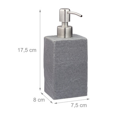 Relaxdays Soap Dispenser, Stone-Look, Square