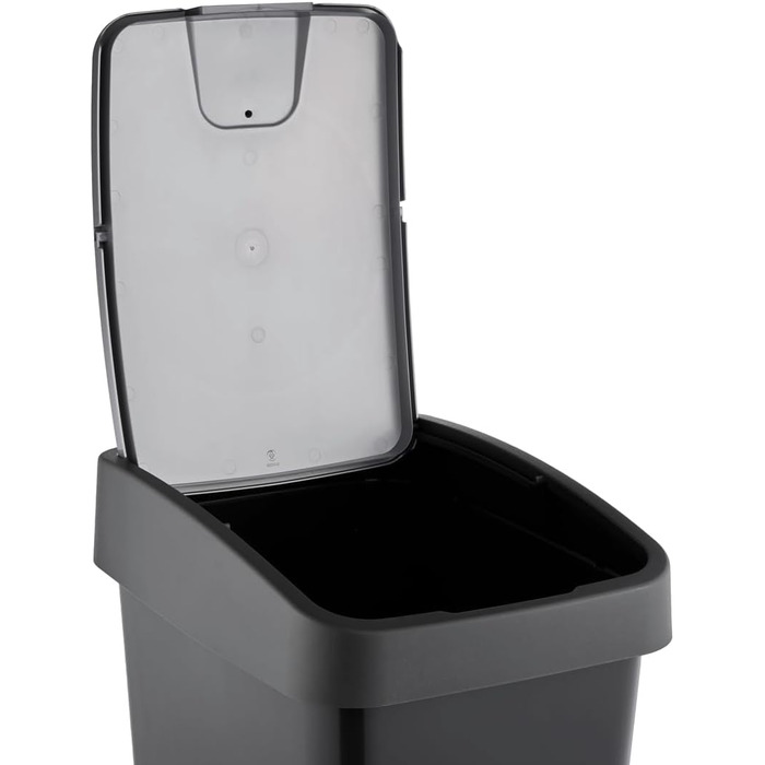 Контейнер для сміття Keeeper Premium з кришкою-фліп, Soft Touch, магнітний, сірий графіт (45 л)