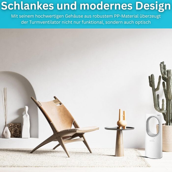 Турбовентилятор Zilan з пультом керування: Aircooler, охолоджувач повітря, підлоговий вентилятор-колона, тихий, енергоефективний, з осциляцією