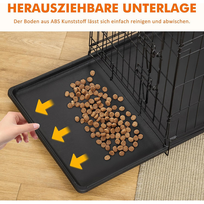 Клітка для собак Ribelli Hundetransportbox: металева, складна, чорна, до 43 кг (XL 91x64x58 см)