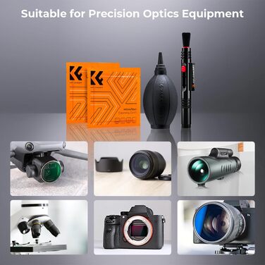 Набір для чищення об'єктивів K&F Concept: 9-в-1 для DSLR, камер, об'єктивів, фільтрів, телефонів