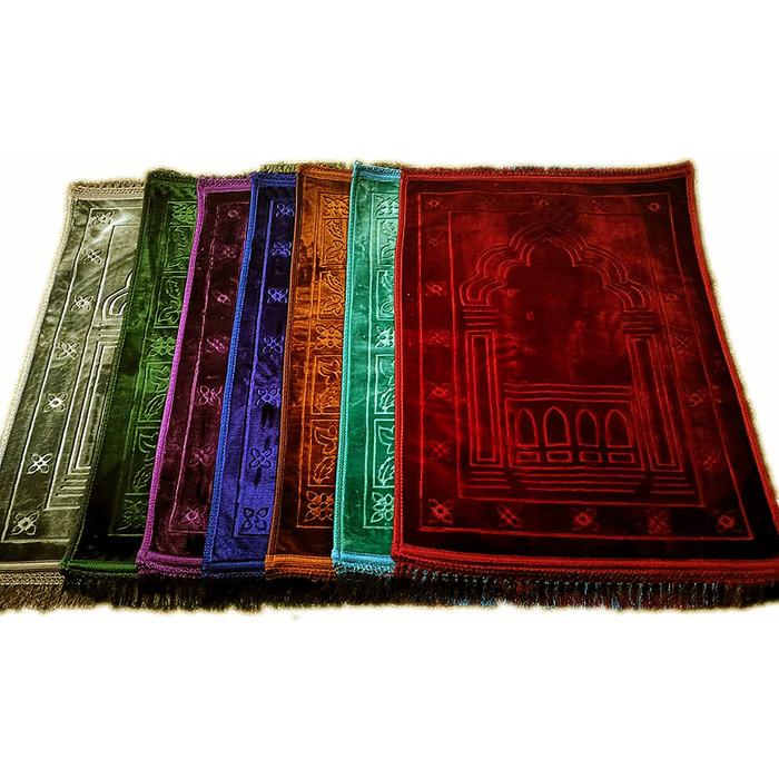 Prayer Rug Soft Thick Padded Large Rug Salah Namazlik Sejjada Seccade Muslim Prayer Rug, Traditional Oriental Prayer Rug, Oriental Pattern (Gray)