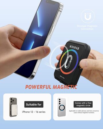 LED кільцеве світло Handy Licht для iPhone: 90 світлодіодів, RGB, магнітне кріплення, для фото та відео