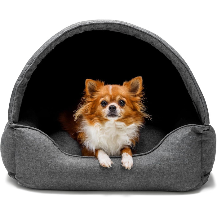 Ліжко для собак Inari: хатинка-ліжко з дахом, 82x58 см, графіт