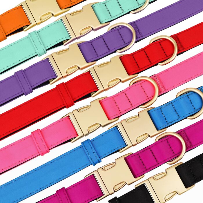 Нашийник для собак Didog з нейлону, м'який, з металевою застібкою, для великих, середніх собак, чорний, L (38-58 см)