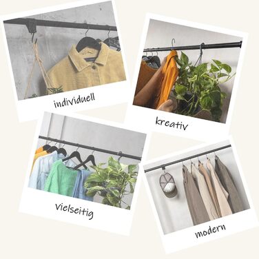Clothes Rail Wardrobe Industrial Design for Ceiling | Width 70 cm x Height 50 cm | Ceiling Mounting | Clothes Rail | Dressing Room | Bedroom | Hallway | Walk-in Closet