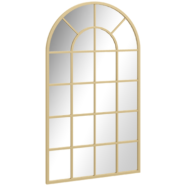 HOMCOM Wall Mirror, Wardrobe Mirror, 110 x 62cm Decorative Hanging Mirror with Metal Frame for Bedroom & Living Room in Gold