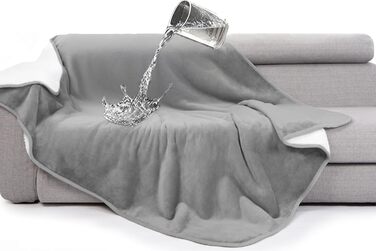 Водонепроникний коврик для собак з Sherpa Fleece, 127x152 см - захист дивану та меблів (Сріблясто-сірий)