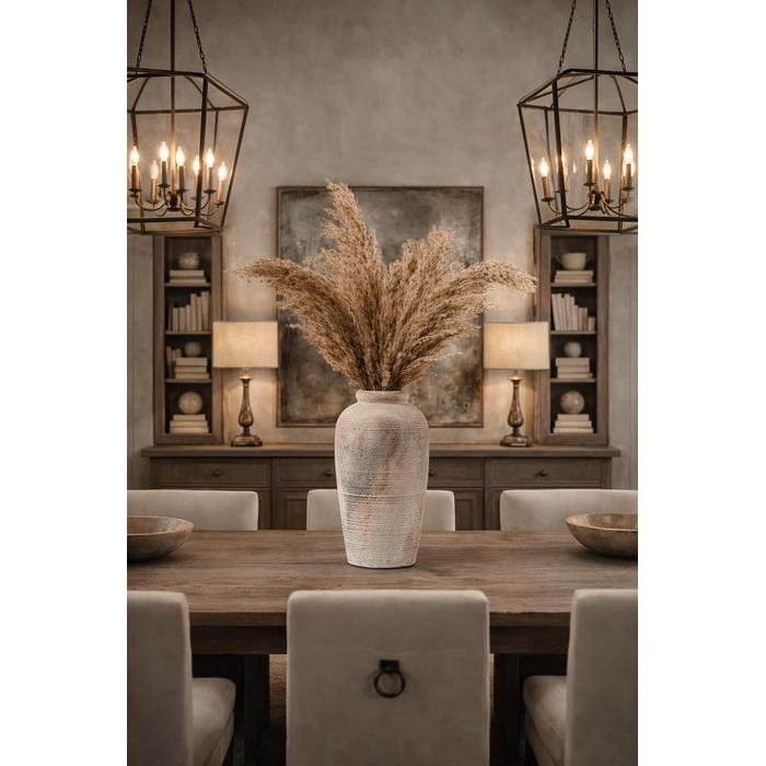 Велика керамічна ваза ручної роботи, 28 см, мінімалістична ваза в стилі ф armhouse для декору дому, вітальні, полиці, входу, весілля, декору столу, сірого кольору